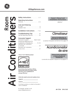 Manual GE AEW14ARL1 Air Conditioner