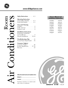 Manual GE AGM06LCG1 Air Conditioner