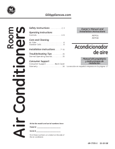 Manual de uso GE AEM14AVL1 Aire acondicionado