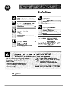Manual GE AJMH10DFV1 Air Conditioner