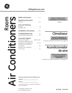 Mode d’emploi GE AEE18DPM1 Climatiseur