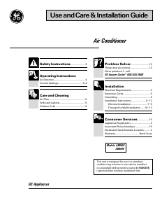 Manual GE AMH06LAM1 Air Conditioner