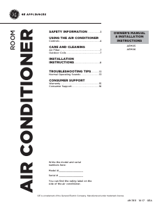 Manual GE AEM06LXQ1 Air Conditioner