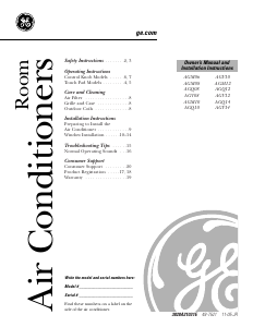 Manual de uso GE AGQ08AJG1 Aire acondicionado