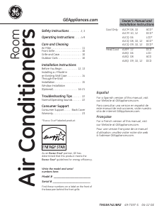 Mode d’emploi GE AJCM12DCDW1 Climatiseur