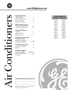 Manual GE ASM18DBS1 Air Conditioner