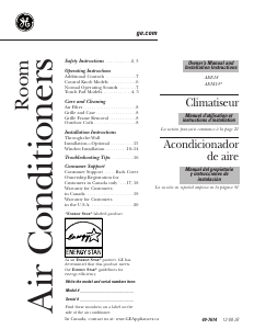 Mode d’emploi GE AEE18DSL1 Climatiseur