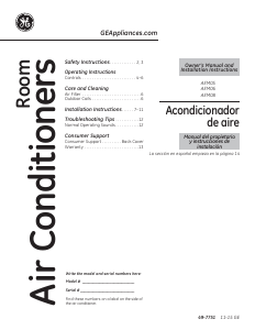 Manual de uso GE AEM05LVL1 Aire acondicionado