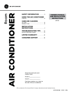 Manual de uso GE AET05LYW1 Aire acondicionado