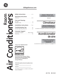 Manual GE AEH24DQL1 Air Conditioner