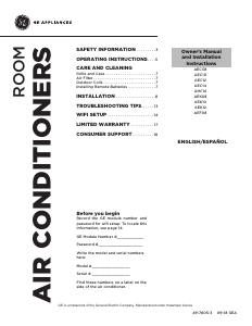 Manual de uso GE AEC14AYL1 Aire acondicionado