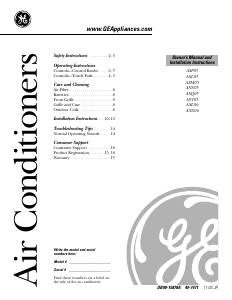 Manual GE ASV05LAM1 Air Conditioner