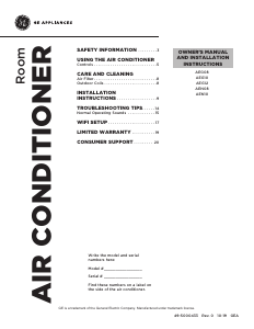 Manual de uso GE AEG08LZL1 Aire acondicionado