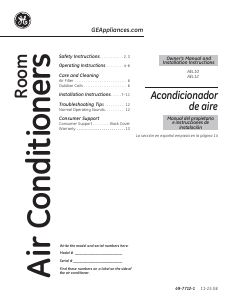 Manual GE AEL12AVH2 Air Conditioner