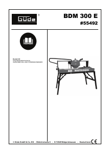 Bedienungsanleitung Güde BDM 300 E Fliesenschneidmaschine
