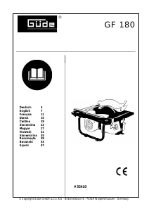 Manual Güde GF 180 Mașină de taiat gresie