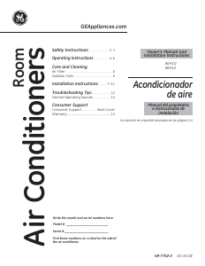 Manual GE AEH10ATL1 Air Conditioner