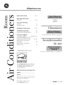 Mode d’emploi GE AKW25DNT1 Climatiseur