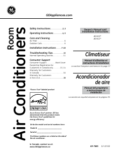 Manual GE AEH12ALG1 Air Conditioner