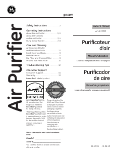 Manual de uso GE AFHC32AM01 Purificador de aire