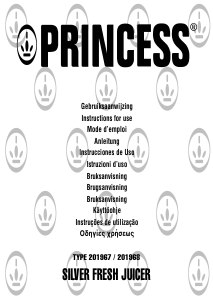 Manual de uso Princess 201968 Exprimidor de cítricos