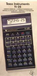 Handleiding Texas Instruments TI-25 Rekenmachine