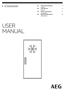 Bedienungsanleitung AEG A72220GSW0 Gefrierschrank