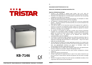 Mode d’emploi Tristar KB-7146 Glacière