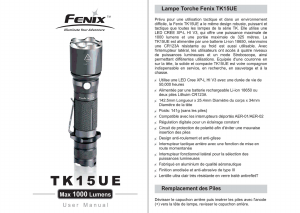 Mode d’emploi Fenix TK15UE Lampe de poche