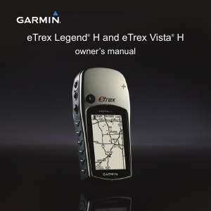 Manual Garmin eTrex Vista H Handheld Navigation