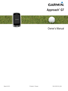 Manual Garmin Approach G7 Handheld Navigation