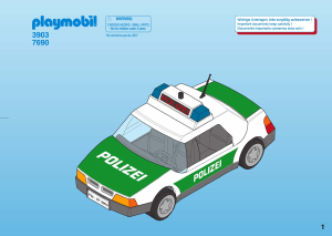 Manual de uso Playmobil set 3903 Police Coche policía Alemana