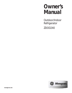 Manual Monogram ZDOD240PBSSW Refrigerator