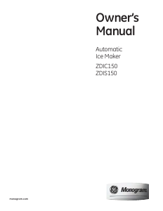 Manual Monogram ZDIS150ZSSDI Ice Cube Maker