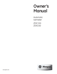 Manual Monogram ZDIC150WWWCI Ice Cube Maker