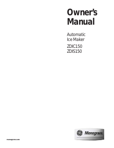 Manual Monogram ZDIC150WBBEI Ice Cube Maker