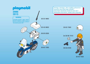 Manuál Playmobil set 3915 Police Motocykl