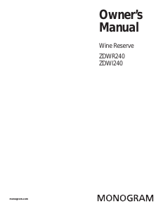 Manual Monogram ZDWI240WBIIW Wine Cabinet