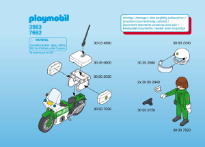 Manuale Playmobil set 3983 Police Poliziotto In Moto