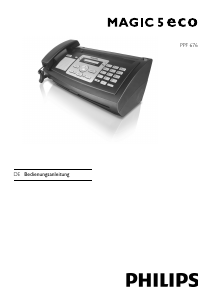 Bedienungsanleitung Philips PPF676E Magic 5 Eco Faxmaschine