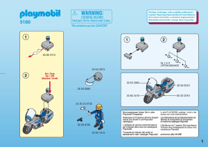 Bruksanvisning Playmobil set 5180 Police Motorsykkel