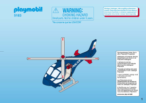 Brugsanvisning Playmobil set 5183 Police Helikopter