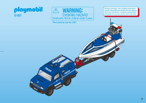 Playmobil Police Truck with Speedboat