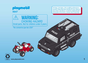Manuale Playmobil set 5647 Police Squadra speciale polizia