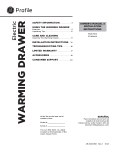 Manual GE PKW7000SN1SS Warming Drawer