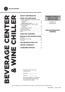 Manual de uso GE PCR06WATESS Vinoteca