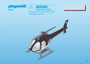 Manual Playmobil set 5975 Police Tactical unit helicopter