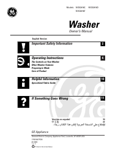 Manual de uso GE WISQ416FTAWW Lavadora