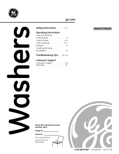 Handleiding GE WDSR2080DBCC Wasmachine