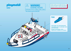 Bruksanvisning Playmobil set 6282 Police Polisbåt